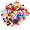 Flores Decorativas Hechas a Mano de 1 cm Cinta de Rosa Cinta de Satén Pequeña Accesorios para el Cabello DIY Mini cm Algodón Lino