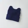 Gorro de Otoño e Invierno para Bebé, Cálido y Lindo Gorro de Punto Versátil con Cuernos para Bebé, Gorro de Lana para Niños, Gorro con Borde Enrollado para Protección de Orejas