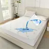 Lençol de Elástico Impermeável Transfronteiriço Cinza Claro Fibra de Bambu Barreira de Bambu contra Urina Capa de Cama Protetor de Colchão Antiderrapante à Prova de Poeira