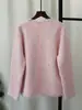 Chaqueta de punto tipo cárdigan de terciopelo imitación visón con abalorios para industria pesada, fragancia pequeña, nueva colección Otoño e Invierno 2025, tendencia para mujer