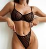 Novo Sutiã de Renda Fina Grande para Seios Pequenos Perspectiva Sexy Sem Bojo Conjunto para Mulheres