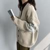 K-Style 2024 Nueva Chaqueta Suéter Acolchada Otoño e Invierno para Mujer Ropa Exterior Holgada Estilo Japonés Estilo Perezoso Cárdigan de Punto