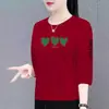 Comércio Exterior Transfronteiriço Comércio Exterior Meia-idade e Idosos Corrente Nacional Roupas de Mãe Tamanho Plus Size Comércio Exterior Transfronteiriço Camiseta de Manga Três Quartos Camiseta Camiseta Camisa Base