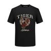 Nova Camiseta Masculina da Moda 2026 com Manga Curta, Marca, Strass e Design de Cabeça de Tigre a Laser, Algodão de Seda, Gola Redonda Juvenil, Verão