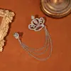 ¡Guau!Corona Retro Europea y Americana Cadena de Borla Moda Ropa Formal Lujo Ligero Gama Alta Accesorio de Pedrería Broche