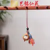 Pulsera Artesanal de Madera con Semillas de Cascabel, Cascabel de Agitar a Mano, Carrillón de Viento de Cáscara de Fruta de los Deseos, Colgante para Bolso, Llavero para Teléfono