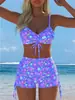 2027 Comercio Exterior Transfronterizo Europa y América Bikini de Dos Piezas con Tirantes Estampado Multiestilo Sexy para Mujer Traje de Baño de Verano