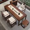 Novo estilo chinês mesa de madeira maciça mesa para preparo de chá Zen e conjunto de cadeiras mesa de chá para sala de estar mesa de chá Gongfu uso doméstico mesa para caligrafia e pintura
