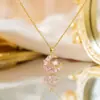 Colar Venda Quente Transfronteiriça Colar Coração Rosa Luxo Leve Nicho Acessório de Alta Qualidade Moda Versátil Corrente para Clavícula em Forma de Coração