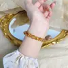 Pulseira de Cristal Cheio Citrino Imitação, Estilo Nicho de Luxo, Atrai Riqueza e Melhora a Fortuna, Pulseira de Cristal Amarelo Torre Imitação, Presente de Aniversário para Mulheres