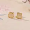 Yiluyin Prata Esterlina S925 Banhado a Ouro Jade Hetian Ágata Vermelha do Sul Cavalo do Zodíaco Ano de Nascimento Brincos Vermelhos de Ano Novo