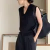 Elegante Chaleco de Lana en Capas para Mujer, Cárdigan de Punto con Cuello en V para Otoño e Invierno, Suéter de Punto sin Mangas Holgado de Cachemira