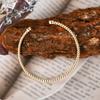 Pulseira Tendência Sólida de Prata S925 Banhada a Ouro 18K, Simples e Versátil, Empilhável, Argola Aberta com Moissanita Cor D para Mulheres