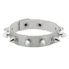 Pulsera de Cuero con Remaches de Personalidad Tendencia Punk Europea y Americana Pulsera de Acero Inoxidable con Broche de Presión Rock Gótico