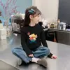 Blusa de Gola Alta Base para Meninas, Novo Estilo Primavera e Outono 2025, Roupa Térmica de Outono, Roupa Íntima para Meninas, Camiseta de Manga Longa Infantil