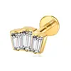 Pendientes de aleación de titanio y circonita Zeming F136 Rosca interna Joyería para piercing de labio Aleación de titanio de grado médico G23