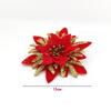Decoraciones navideñas flor dorada rosa corona de mimbre flores decorativas 18cm flores navideñas suministros para árbol de Navidad DIY