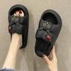 Chinelos slip-on para mulheres Verão novo bonito desenhos animados de sola grossa banheiro interior banheira antiderrapante casal sandálias