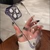 Capa de celular eletrogalvanizada sem bordas para Apple 16Promax metal nu ultrafina iPhone16 capa protetora transparente