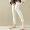 Calcetines Gruesos Calientes de Forro Polar para Otoño e Invierno, que Cubren por Encima de la Rodilla, con Borde de Bloqueo para Protección contra el Frío, Calcetines Bonitos para Piernas, Calentadores de Piernas con Almacenamiento Térmico, Cubre Piernas de Rizo para Mujer