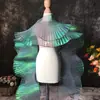 Todo el rollo de encaje de hoja de loto transparente color mágico malla degradada hilo de organza plisado tridimensional accesorios de ropa para vestidos de novia