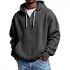 Sudadera con capucha de manga larga de gofre nueva y de moda transfronteriza europea y americana para hombre, color liso, holgada, deportiva, casual, ropa para hombre