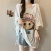 Camiseta com Capuz Estampada de Desenho Animado Tamanho Plus Size Manga Curta para Mulheres Verão 2025 Nova Solta Cobertura Visual Emagrecedor Gordura mm Tops para Mulheres