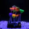 Decoraciones Artificiales para Acuario: Flores de Loto, Hojas de Loto, Coral Falso Fluorescente de Silicona Luminosa Submarino, Paisajismo para Acuarios Hongos Coloridos