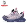 Zapatos para niños Babudou, nueva colección de otoño de zapatillas deportivas para niños, parte superior de piel, impermeables, transpirables, zapatillas para correr para niños, zapatillas de malla, estilo "dad shoes"