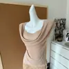 "Diário da Rosa" Malha de Liocel Verão Feminino Simples Temperamento Emagrecedor Top + Saia Média de Renda