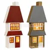 Casa de Pueblo Navideño de Madera con Chimenea con Luz Luces Decorativas LED Navideñas