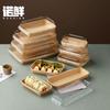 Caja de embalaje de papel kraft desechable, caja de sushi para llevar, caja de picnic con tapa, bolsa de porfiria para el hogar, lonchera degradable comercial