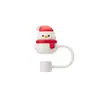 Cubierta de Popote de Silicona con Tema Navideño Taza de Agua Protector de Popote para el Hogar Tapón de Polvo Cubierta de Popote Navideña
