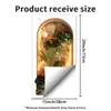Pegatinas de Pared de Plantas Verdes con Forma de Ventana Falsa Arqueada Transfronterizas, Pegatinas Decorativas Autoadhesivas de Estilo Transfronterizo para Sala de Estar, Dormitorio y Entrada, Al Por Mayor en Stock