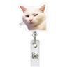 Bolsa de Gato Acrílico con Expresión Carrete Giratorio Retráctil para Insignia Llavero de Doctor Enfermera Tarjeta Hebilla Fácil de Tirar