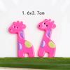 Parche de resina de jirafa de dibujos animados de animal, modelo de zoológico DIY, accesorios de joyería