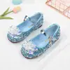 Sapatos de Salto Solteiro para Meninas, Sapatos de Cristal para Crianças, Sapatos Macios com Solado da Elsa, Novos Sapatos de Princesa de Alta Qualidade para Meninas Pequenas da Primavera de 2026, Sapatos Pequenos de Couro