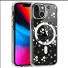 Funda de Teléfono Móvil Transparente Todo Incluido 16 para Apple Iphone15/16/17Promax, Azul Pequeño Floral Magnético de Succión