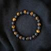 Pulsera de Piedra Volcánica Natural Youjia Jewelry Piedra Natural Ojo de Tigre Simple para Hombre Círculo Único Pulsera de Energía Al Por Mayor