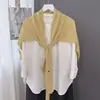 Chal de Verano Ultra Delgado Grande en Forma de T con Estilo Coreano, Textura de Bambú Ligera, Cubre Brazos Flácidos, Te Hace Ver Más Delgado, Transpirable y Nuevo