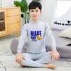 Conjunto de roupa íntima infantil Meninos Crianças médias e grandes roupas de outono terno de calça comprida adolescentes suéter de algodão suéter suéter terno de calça