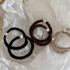 Perla Negra Imitación Cordón de Cadera Tela Plisada Anillo para el Cabello Diario Combinación Total Cuerda Básica para el Cabello Accesorios para la Cabeza Cola de Caballo Alta Accesorios para el Cabello Nuevo Estilo