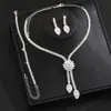 Pinduoduo Amazon Europeo y Americano Flor Circonita Collar Pendientes Pulsera Joyería de Novia Fotografía de Boda Traje Banquete