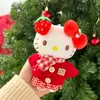 Nuevo Llavero de Peluche Original Hello Kitty Invierno Nuevo Conjunto Cálido Colgante de Bolsa de Regalo Gato Kt