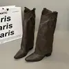 Botas Fashion Retrô Meilade Botas Longas para Pernas Botas Femininas 2026 Novo Salto Alto Botas de Cowboy Ocidentais Salto Grosso Botas de Cavaleiro