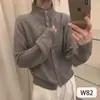 Cardigan Suéter Jaqueta Tricotado Casual Solto de Manga Longa, Gola Alta Meia, Fechamento em Botão Único, Cor Lisa Simples, Estilo Francês, Outono e Inverno