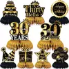 Decoração de Mesa Dourado Preto para 16º Aniversário Decoração de Mesa Colmeia Suprimentos de Decoração para Festa de Aniversário Enfeites de Colmeia para Festa