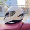 Casco de motocicleta Orz para hombre y mujer, verano, casco integral de motocicleta, cuatro estaciones, alerón trasero grande, pareja, punto, transfronterizo