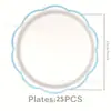Bestseller transfronterizo: Platos de papel de color sólido con forma especial, servilletas de papel, pancartas desechables, artículos para fiestas de cumpleaños infantiles, encaje azul claro