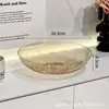 Plato de Fruta de Lujo Ligero con Borde Dorado para Uso Doméstico, Cesta de Fruta para Mesa de Café de Sala de Estar, Bandeja de Exhibición para Bocadillos y Dulces, Bandeja para Fruta Seca, Bandeja para Postres